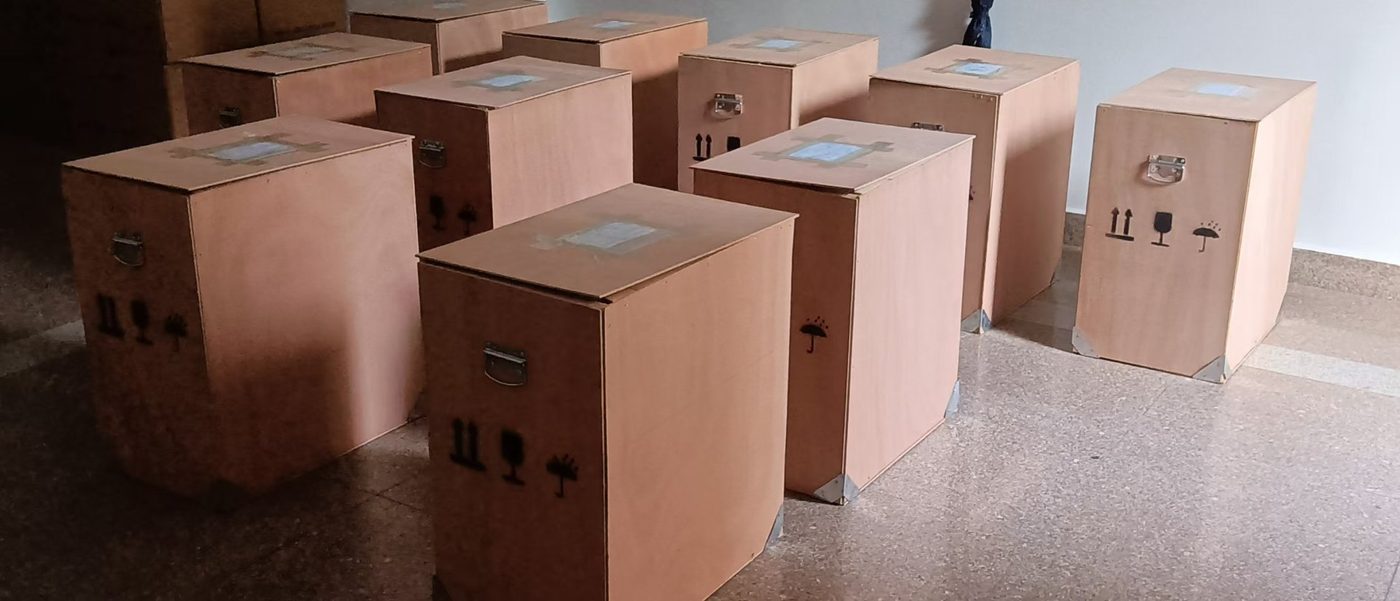 Zhiliang export packing - wooden cases ready for worldwide shipping